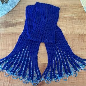 Blue beaded scarf